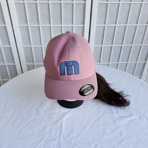 Flex Flit Pink Baseball Cap with Blue Logo
